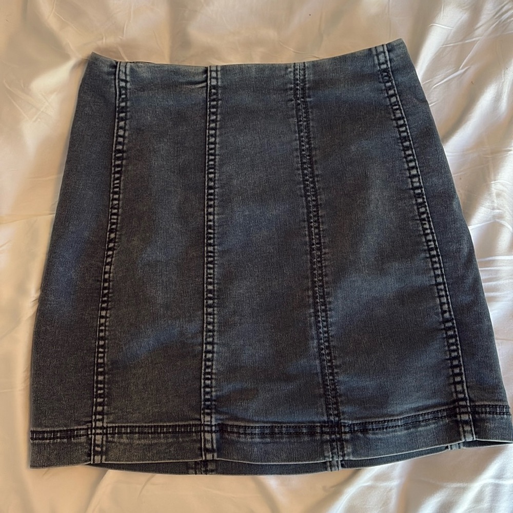 Free People Faux Denim Mini Skirt